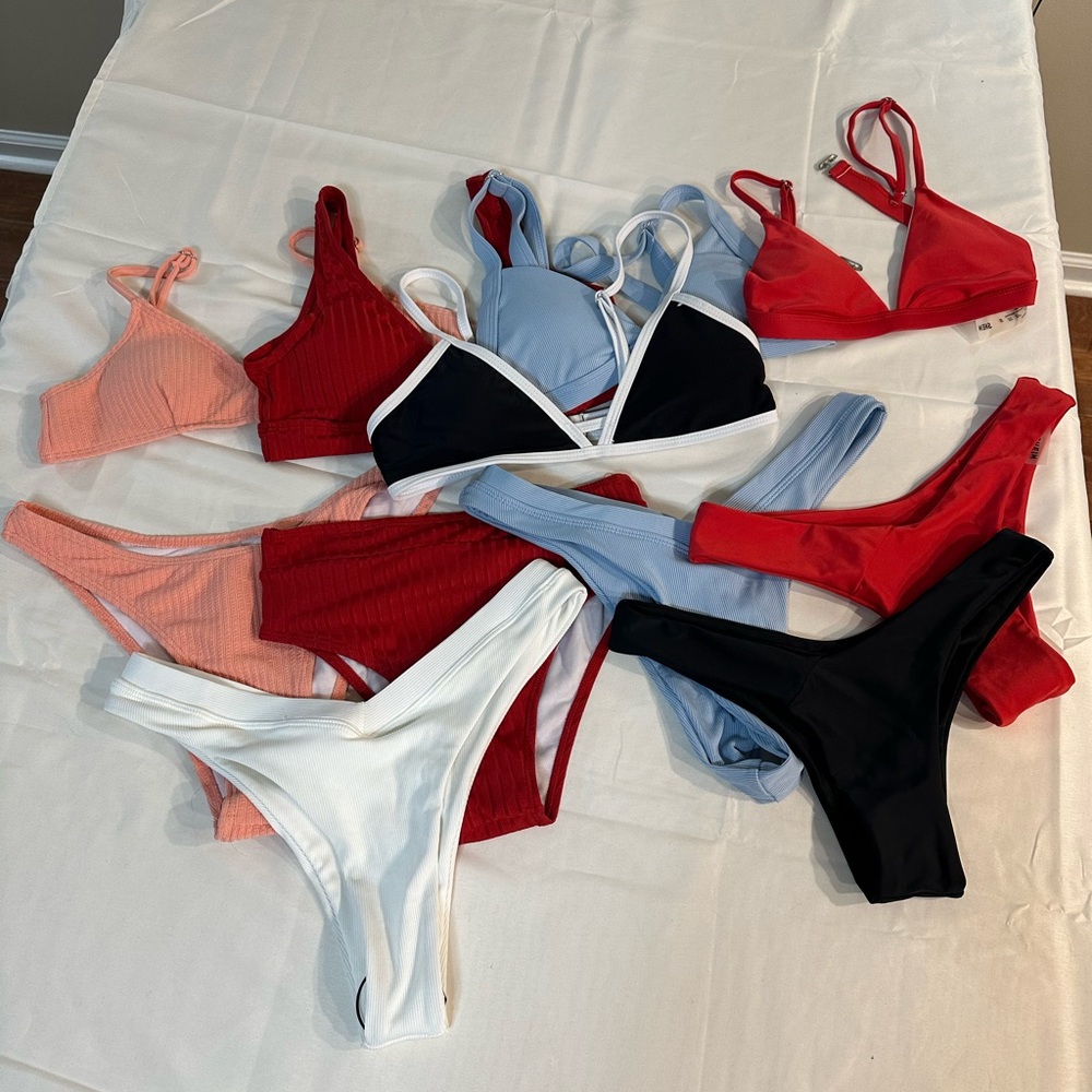 Shein women’s size small bikinis 6 bottoms 5 tops